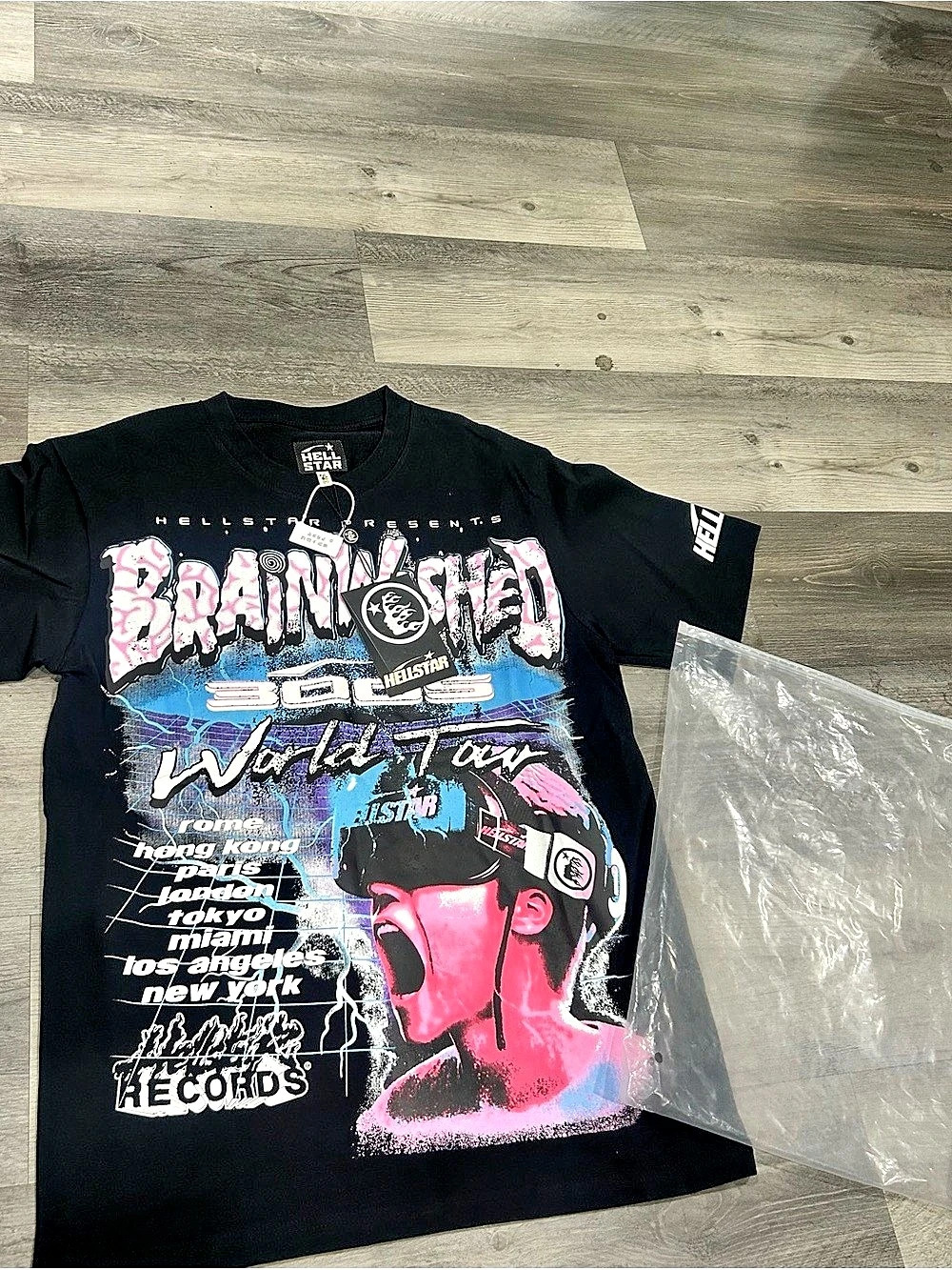 BRAIN DEAD World Tour Graphic Tee in Black NWT